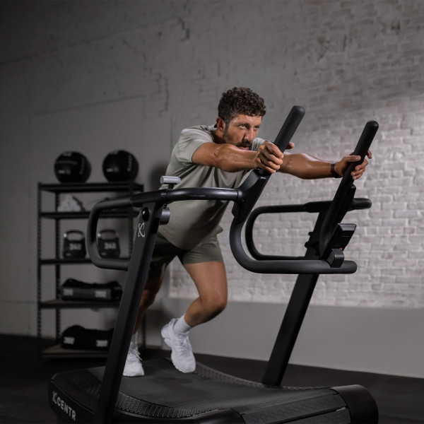 CENTR X HYROX Perform Curved Treadmill side push exercise