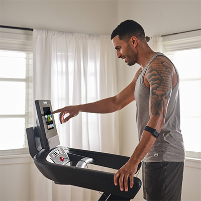 NordicTrack T Series 10 Treadmill touchscreen interaction